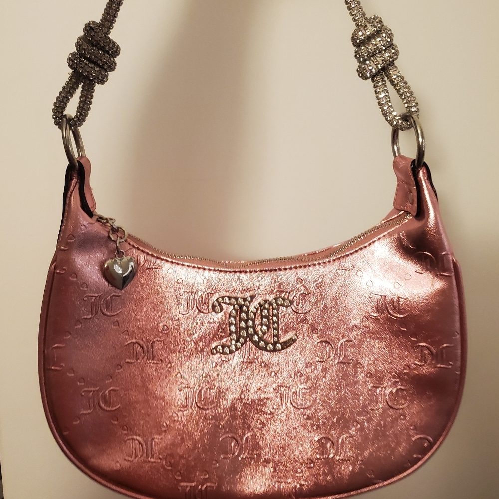 Juicy Couture Pink Crescent Shoulder Bag with Braided Strap